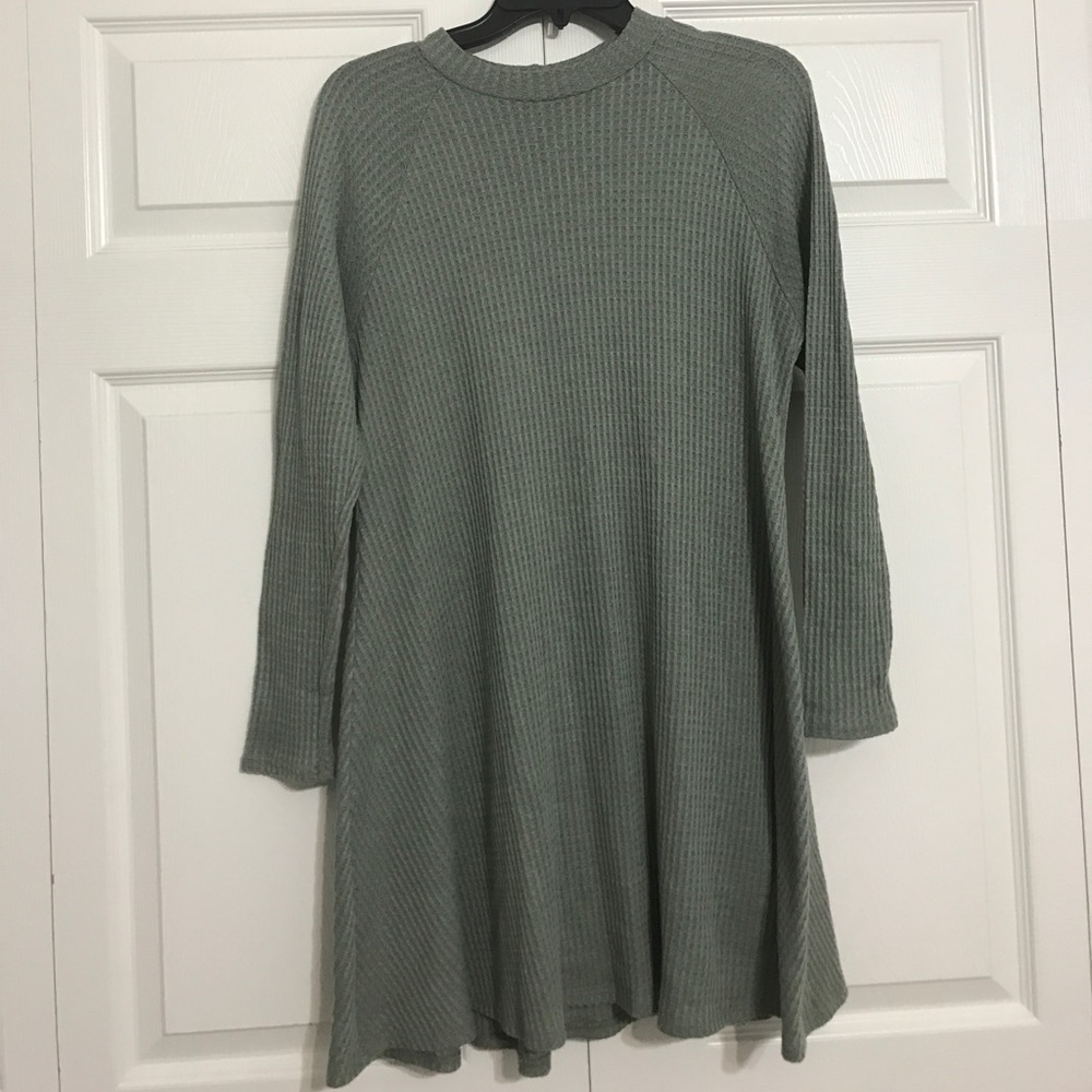 long sleeved waffle dress